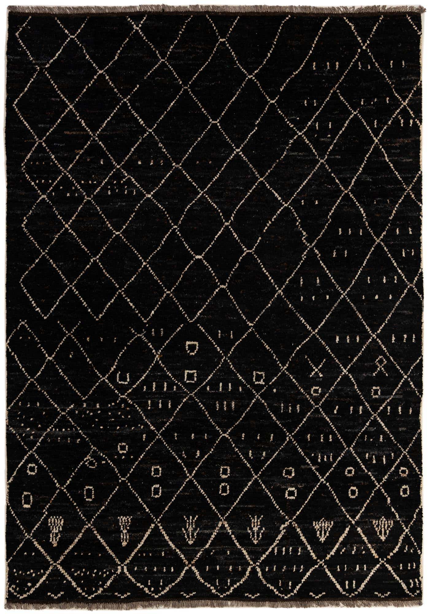 6' 8 x 9' 7 Hand Knotted Moroccan Wool Rug