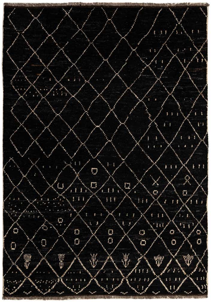6' 8 x 9' 7 Hand Knotted Moroccan Wool Rug