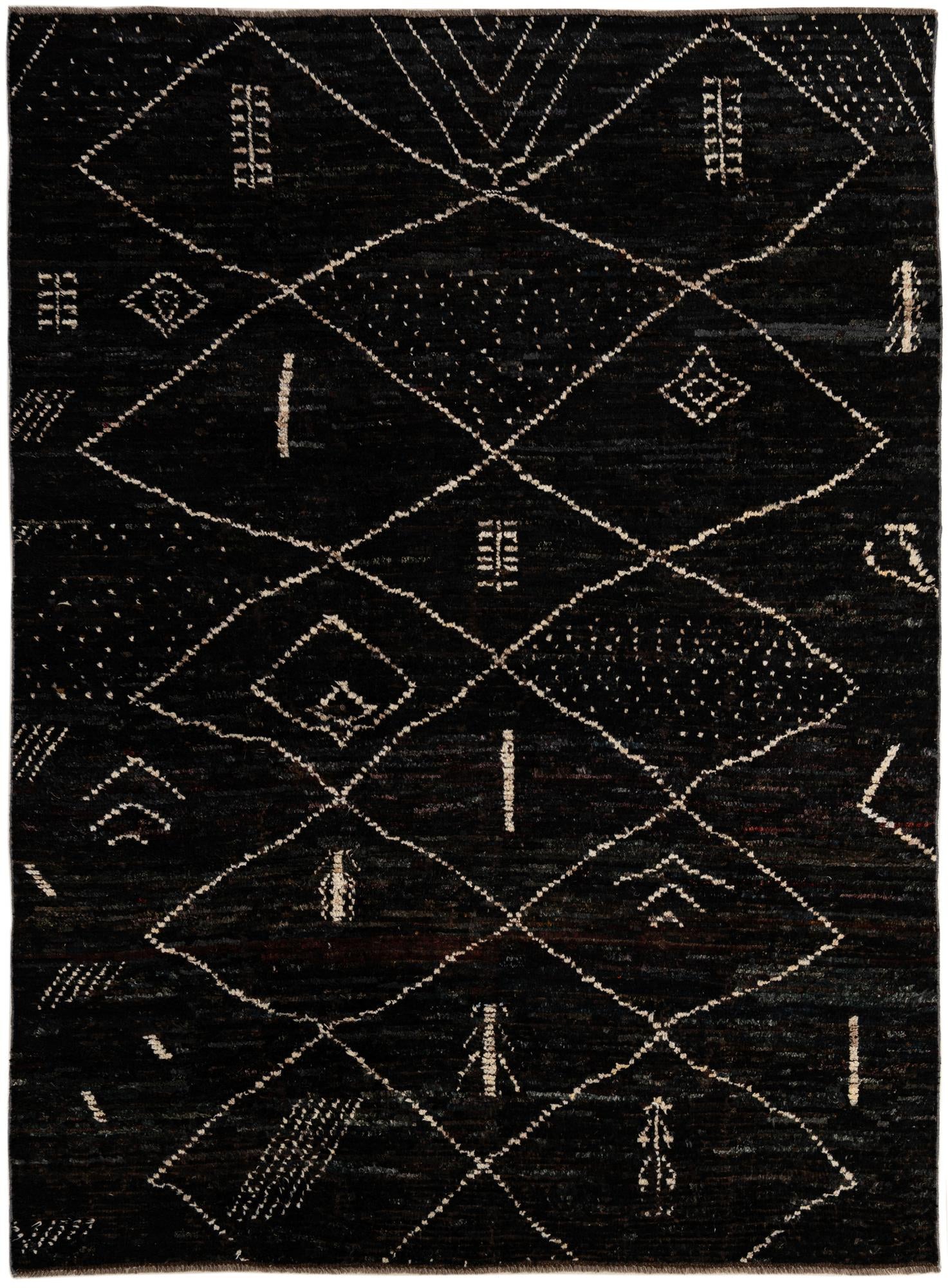 6' 9 x 9' 3 Hand Knotted Moroccan Wool Rug