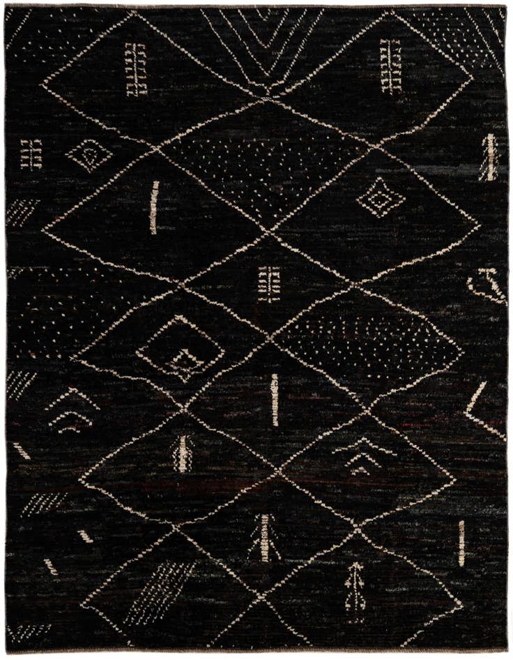 Detail image of 6' 9 x 9' 3 Hand Knotted Moroccan Wool Rug