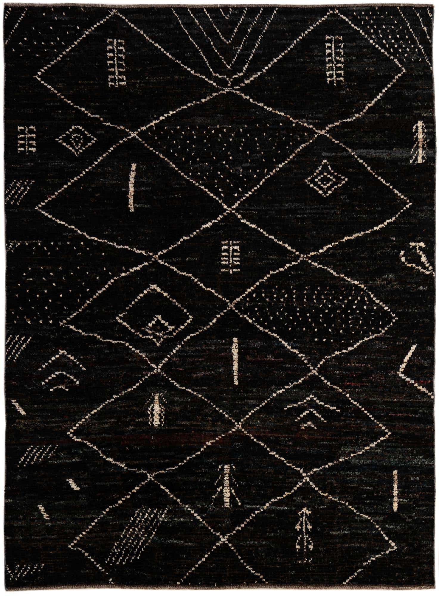 6' 9 x 9' 3 Hand Knotted Moroccan Wool Rug