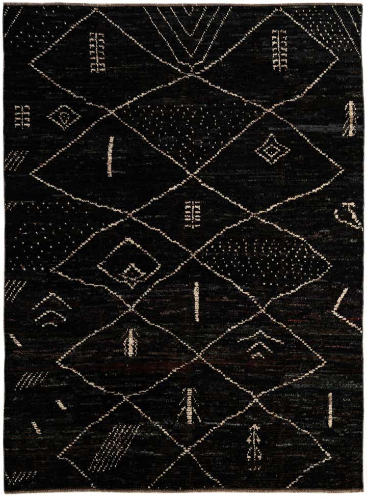 6' 9 x 9' 3 Hand Knotted Moroccan Wool Rug