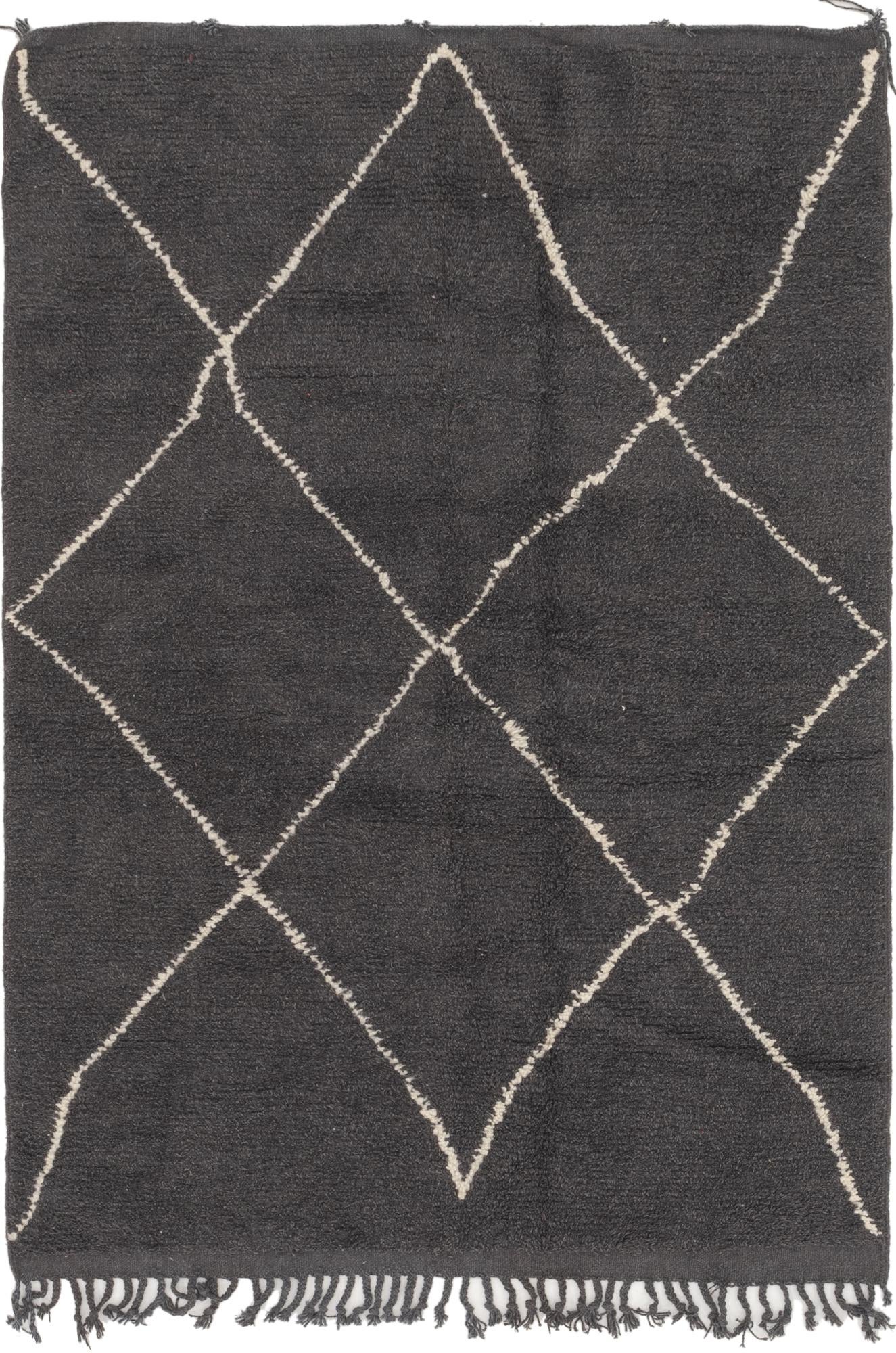 5' x 7' 10 Hand Knotted Moroccan Wool Rug