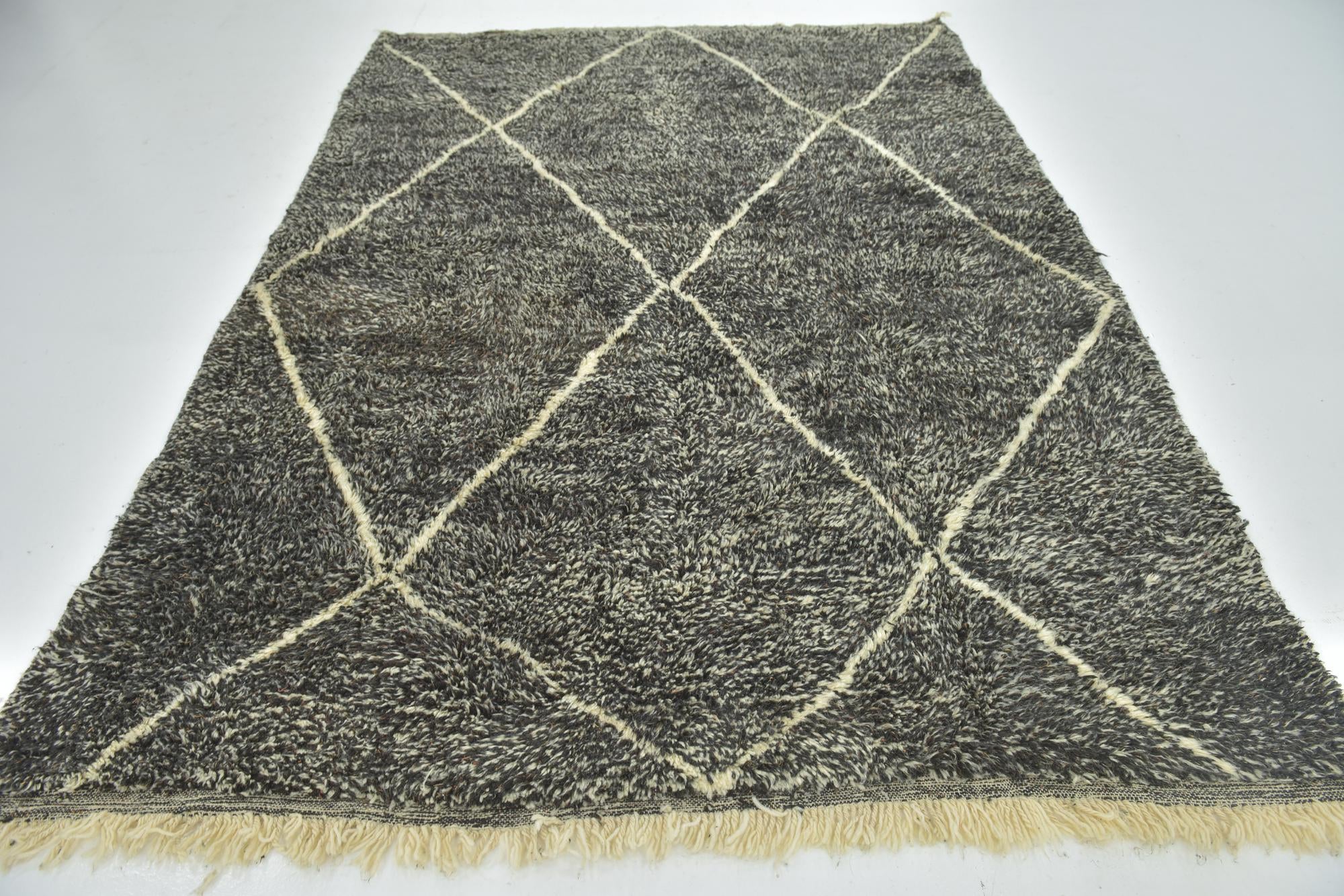 6' 8 x 9' Hand Knotted Moroccan Wool Rug