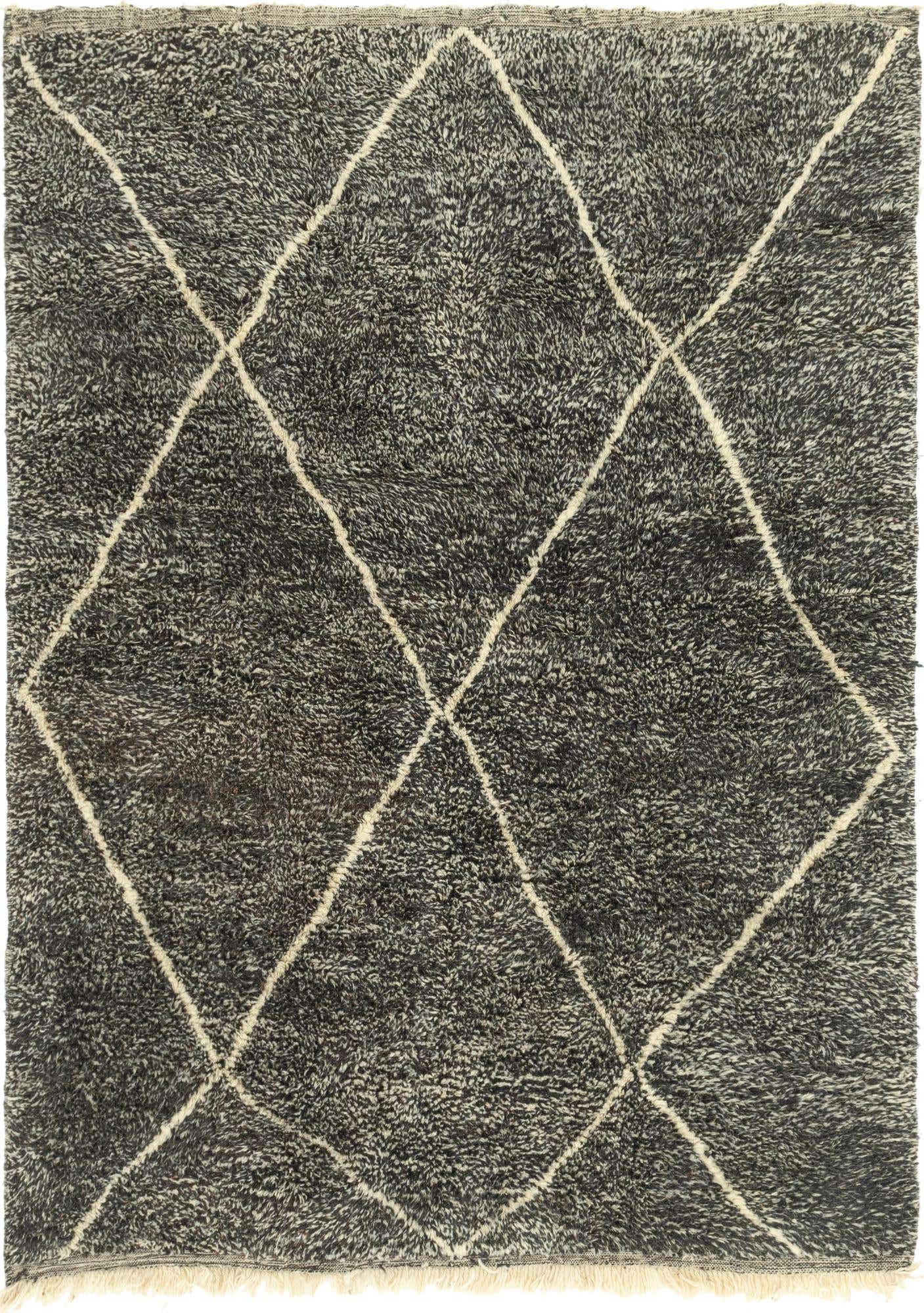 6' 8 x 9' Hand Knotted Moroccan Wool Rug