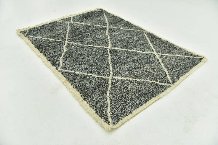 Detail image of 5' 6 x 7' 7 Hand Knotted Moroccan Wool Rug
