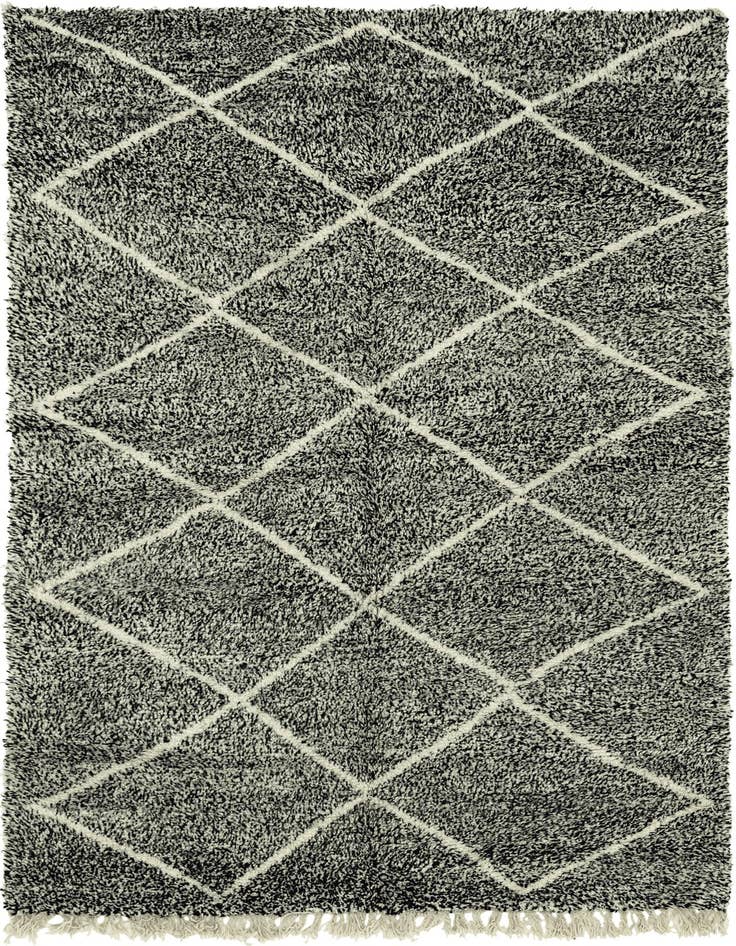 Detail image of 6' 2 x 9' 6 Hand Knotted Moroccan Wool Rug