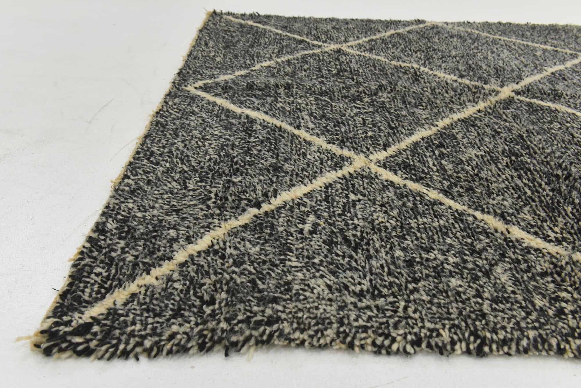 6' 7 x 9' 6 Hand Knotted Moroccan Wool Rug