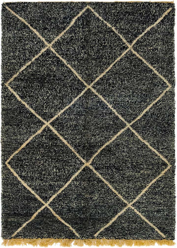 6' 7 x 9' 6 Hand Knotted Moroccan Wool Rug