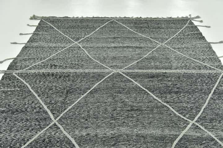 7' 2 x 11' 10 Hand Knotted Moroccan Wool Rug