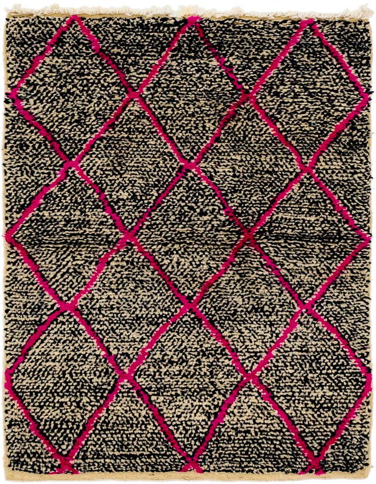 Detail image of 3' 3 x 5' 3 Hand Knotted Moroccan Wool Rug