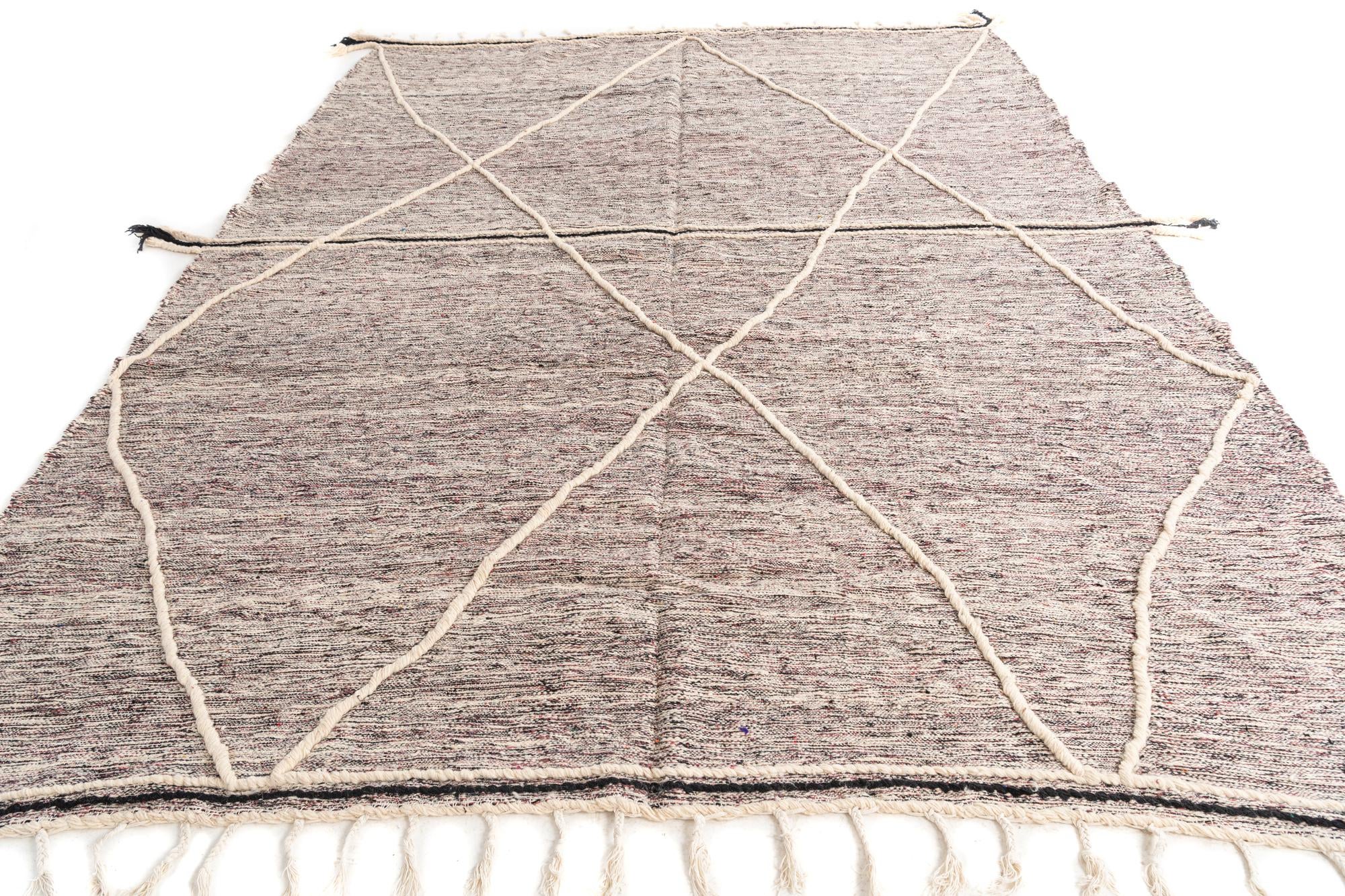 10' x 13' 3 Hand Knotted Moroccan Wool Rug