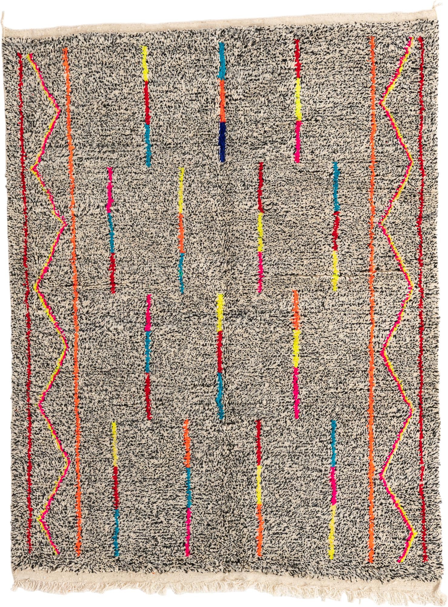 5' x 6' 7 Hand Knotted Moroccan Wool Rug