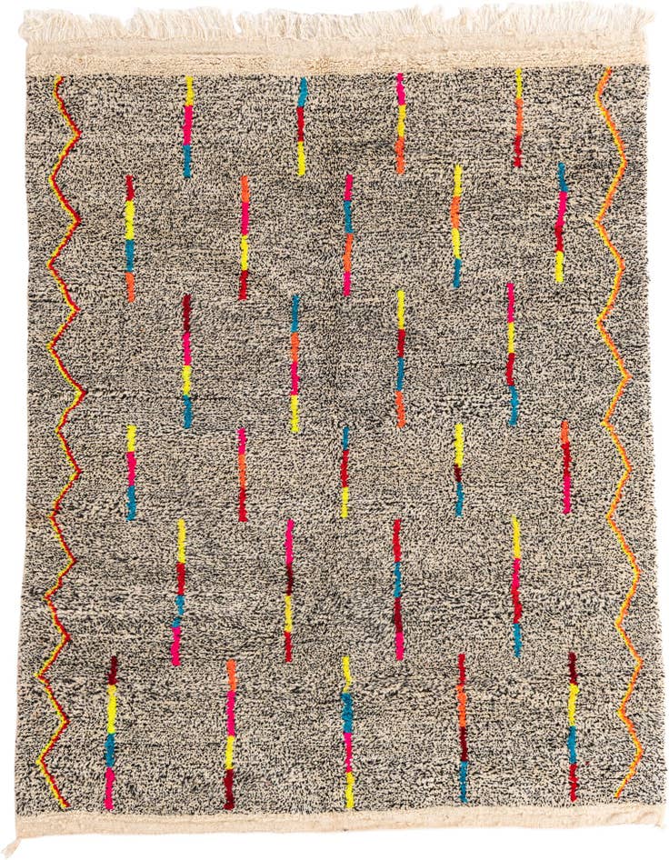 Detail image of 5' x 6' 6 Hand Knotted Moroccan Wool Rug