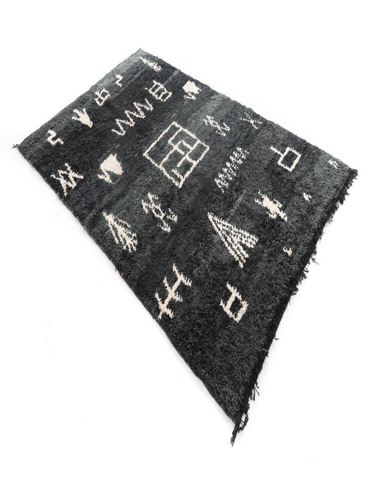 Detail image of 5' 2 x 8' 3  Hand Knotted Moroccan Wool Rug