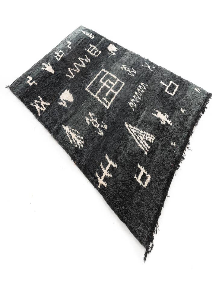 Detail image of 5' 2 x 8' 3  Hand Knotted Moroccan Wool Rug