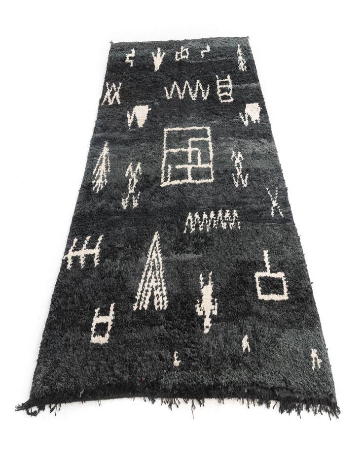 Detail image of 5' 2 x 8' 3  Hand Knotted Moroccan Wool Rug