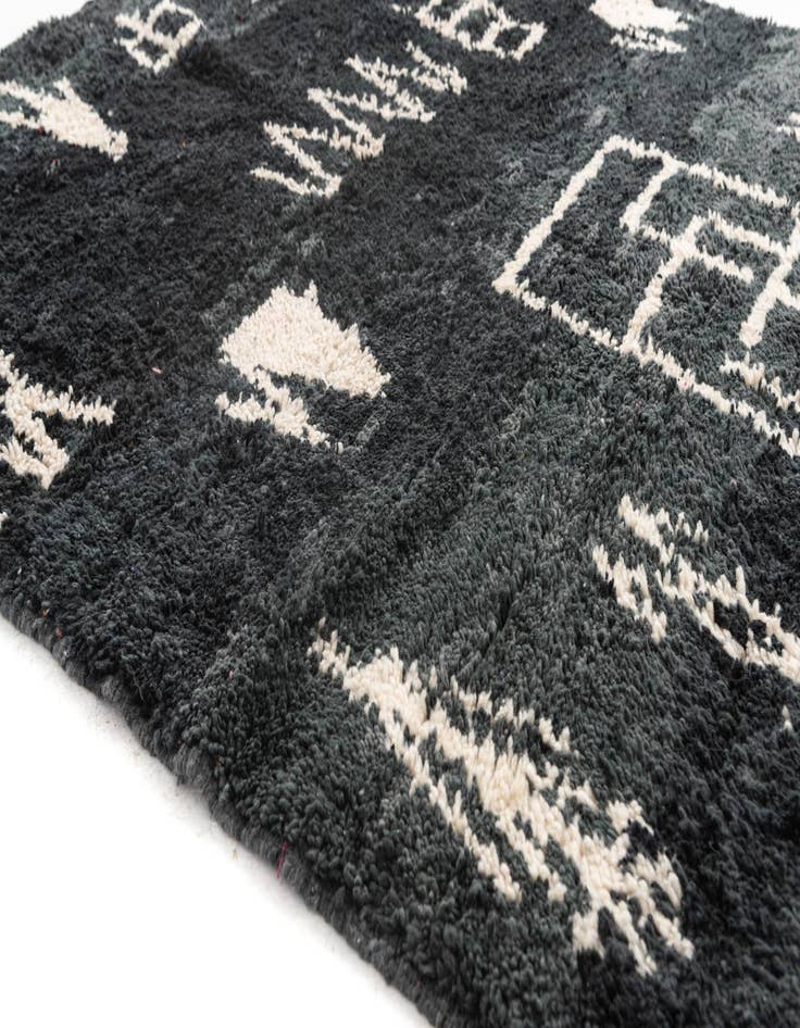 Detail image of 5' 2 x 8' 3  Hand Knotted Moroccan Wool Rug