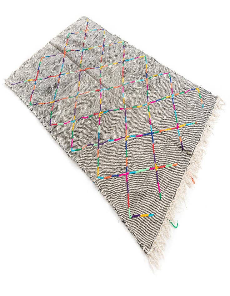 Detail image of 4' 10 x 8'  Hand Knotted Moroccan Wool Rug