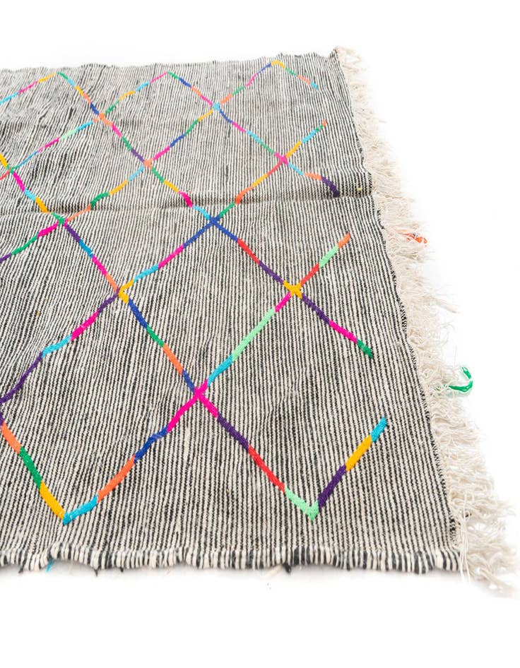 Detail image of 4' 10 x 8'  Hand Knotted Moroccan Wool Rug