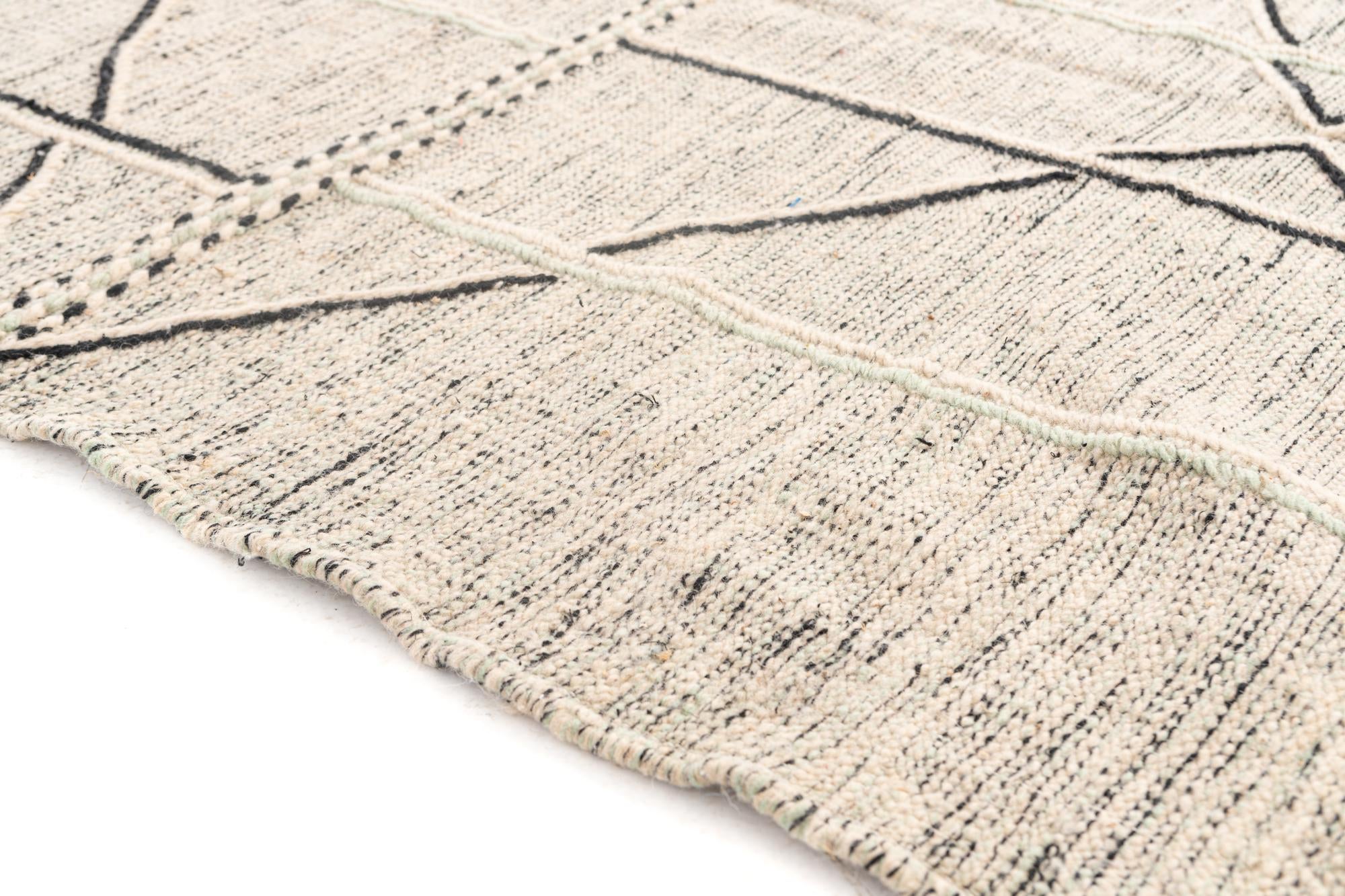5' x 8' 3 Hand Knotted Moroccan Wool Rug