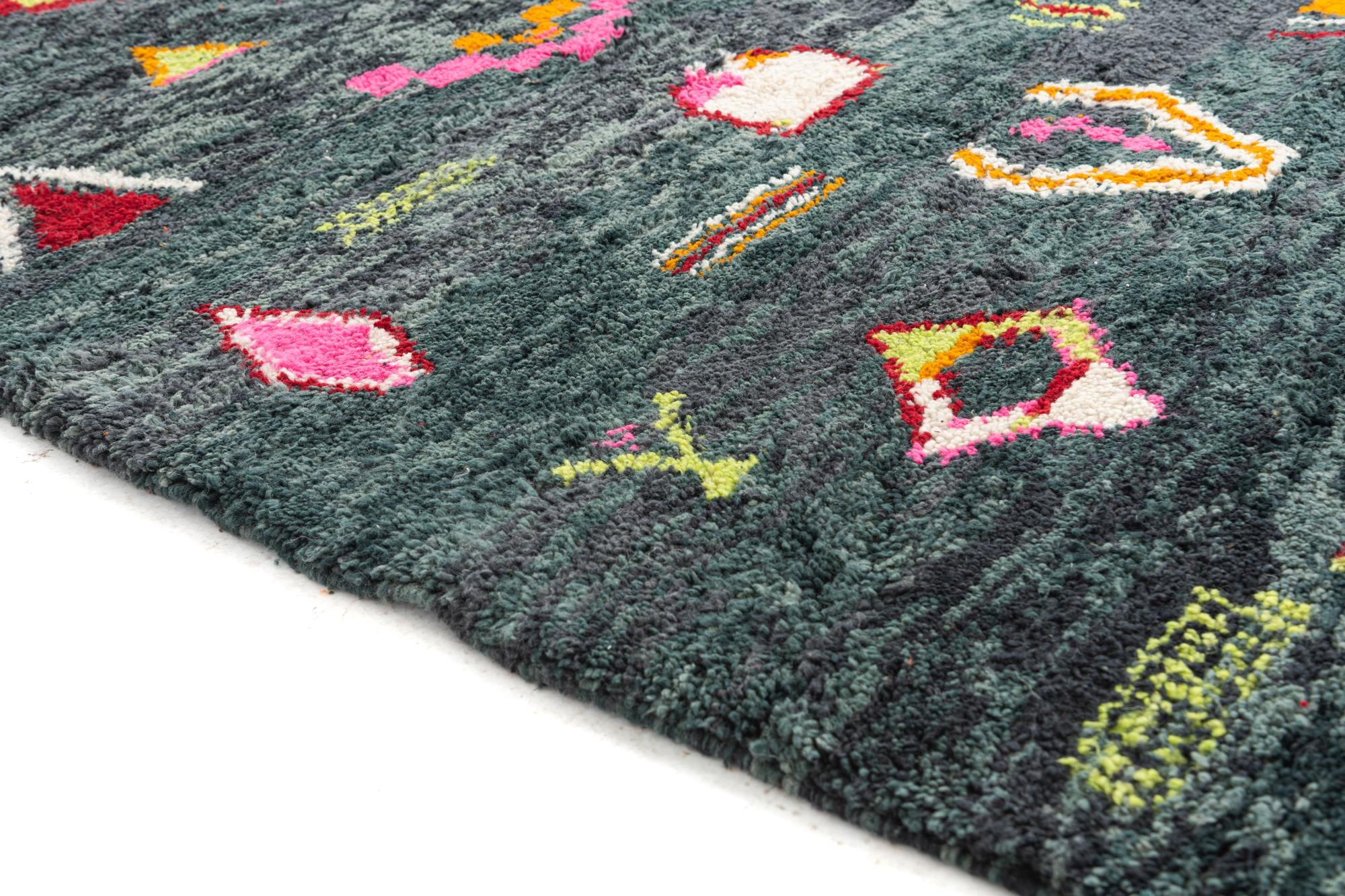 5' x 7' 7 Hand Knotted Moroccan Wool Rug