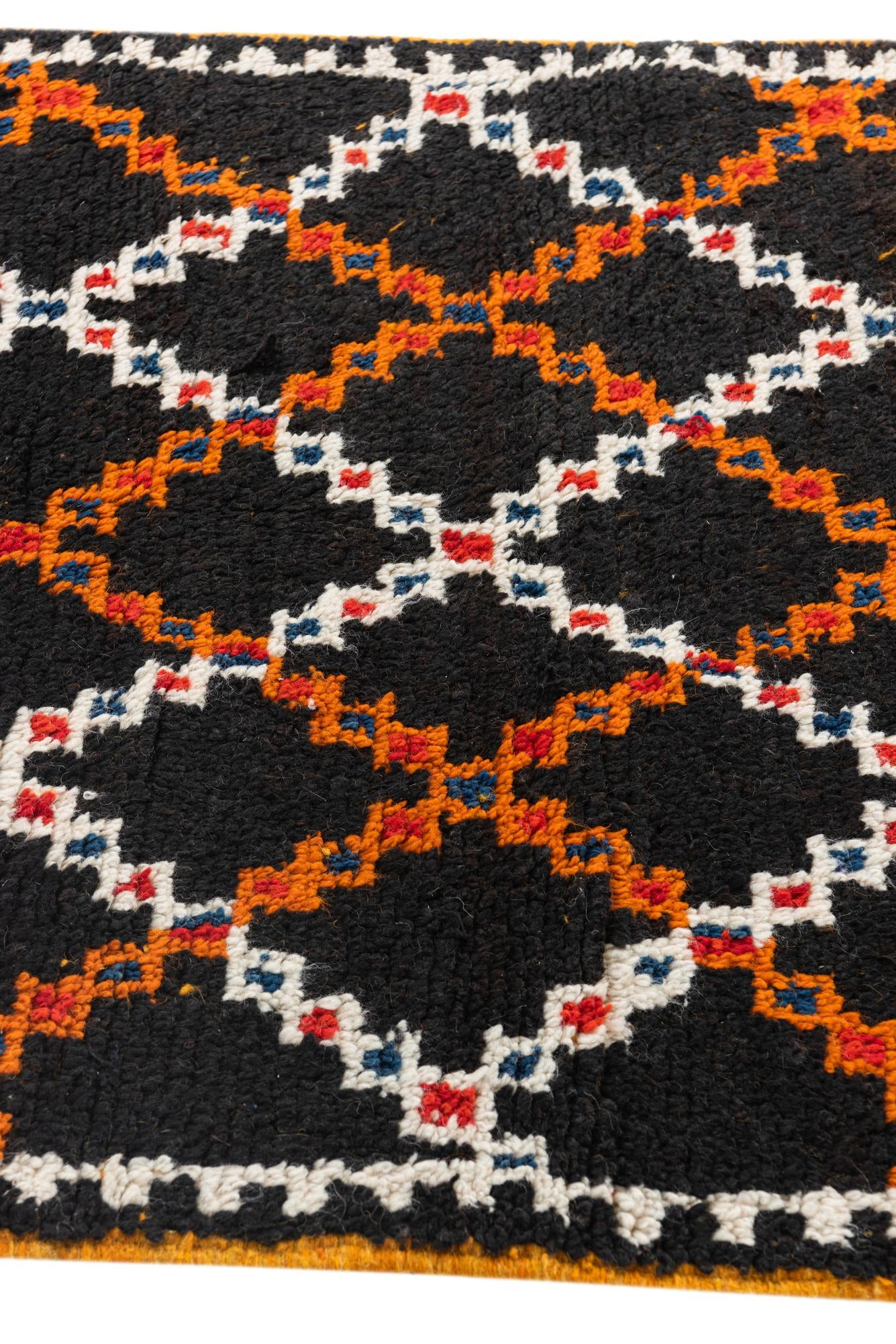3' 5 x 4' 5 Hand Knotted Moroccan Oriental Wool Rug