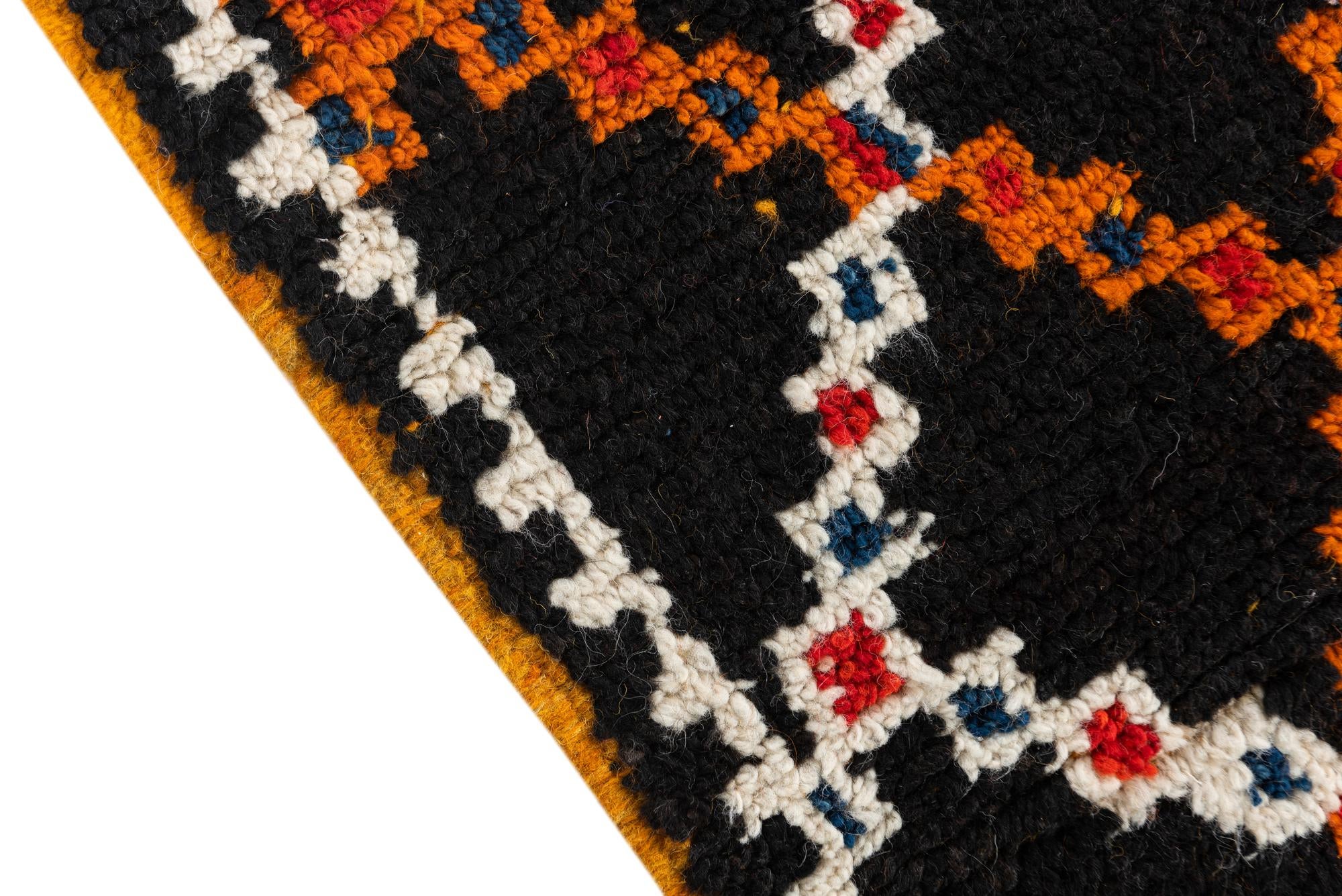 3' 5 x 4' 5 Hand Knotted Moroccan Oriental Wool Rug