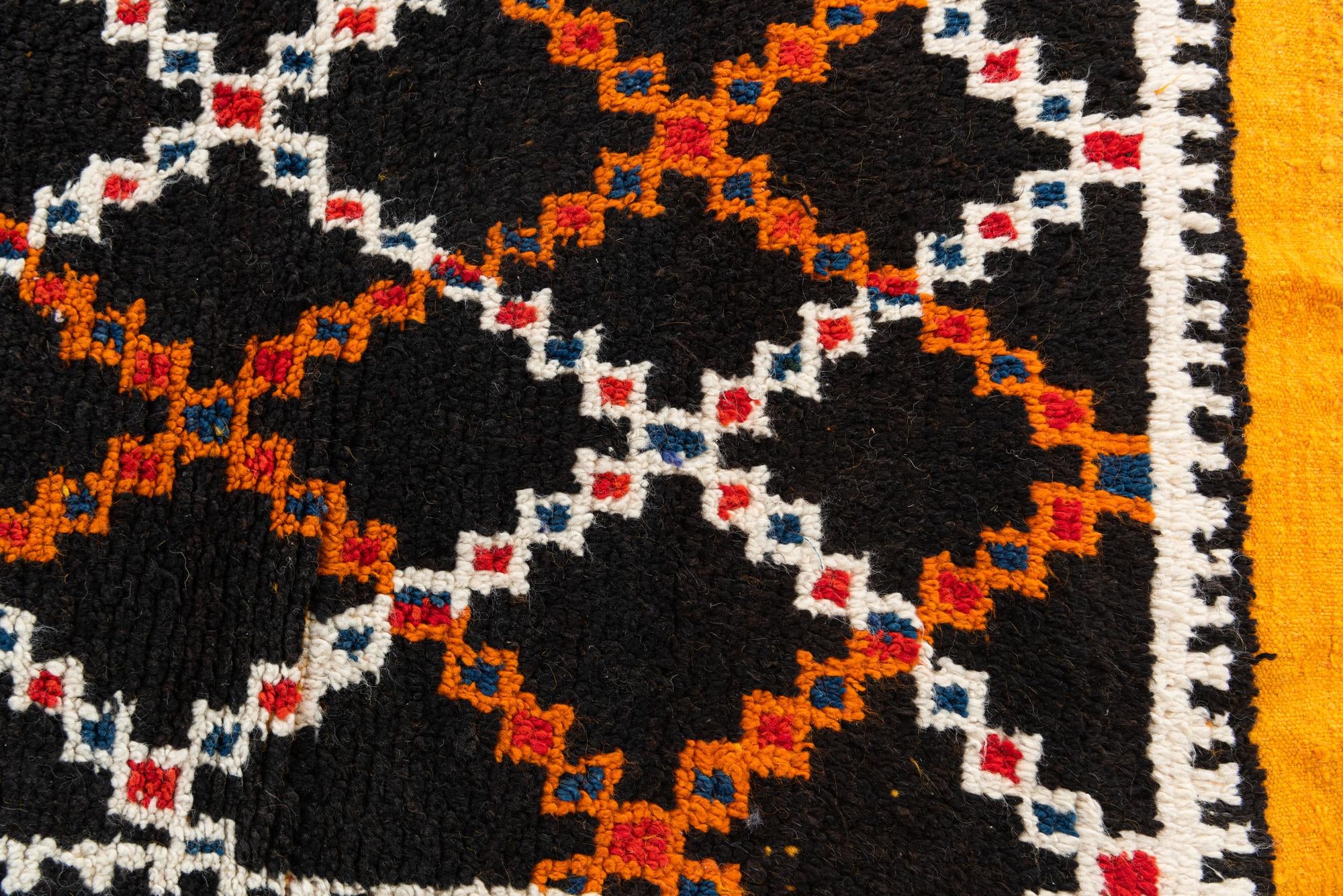 3' 5 x 4' 5 Hand Knotted Moroccan Oriental Wool Rug