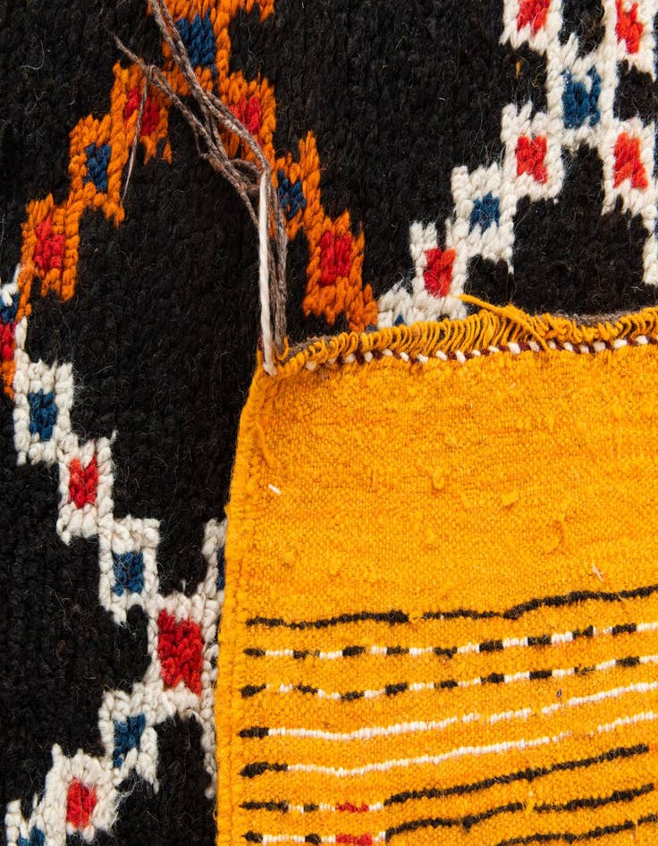 Detail image of 3' 5 x 4' 5  Hand Knotted Moroccan Oriental Wool Rug