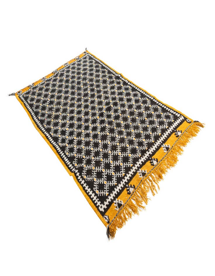 Detail image of 4' 7 x 8'  Hand Knotted Moroccan Oriental Wool Rug