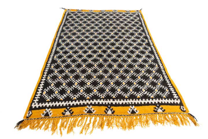 4' 7 x 8' Hand Knotted Moroccan Oriental Wool Rug