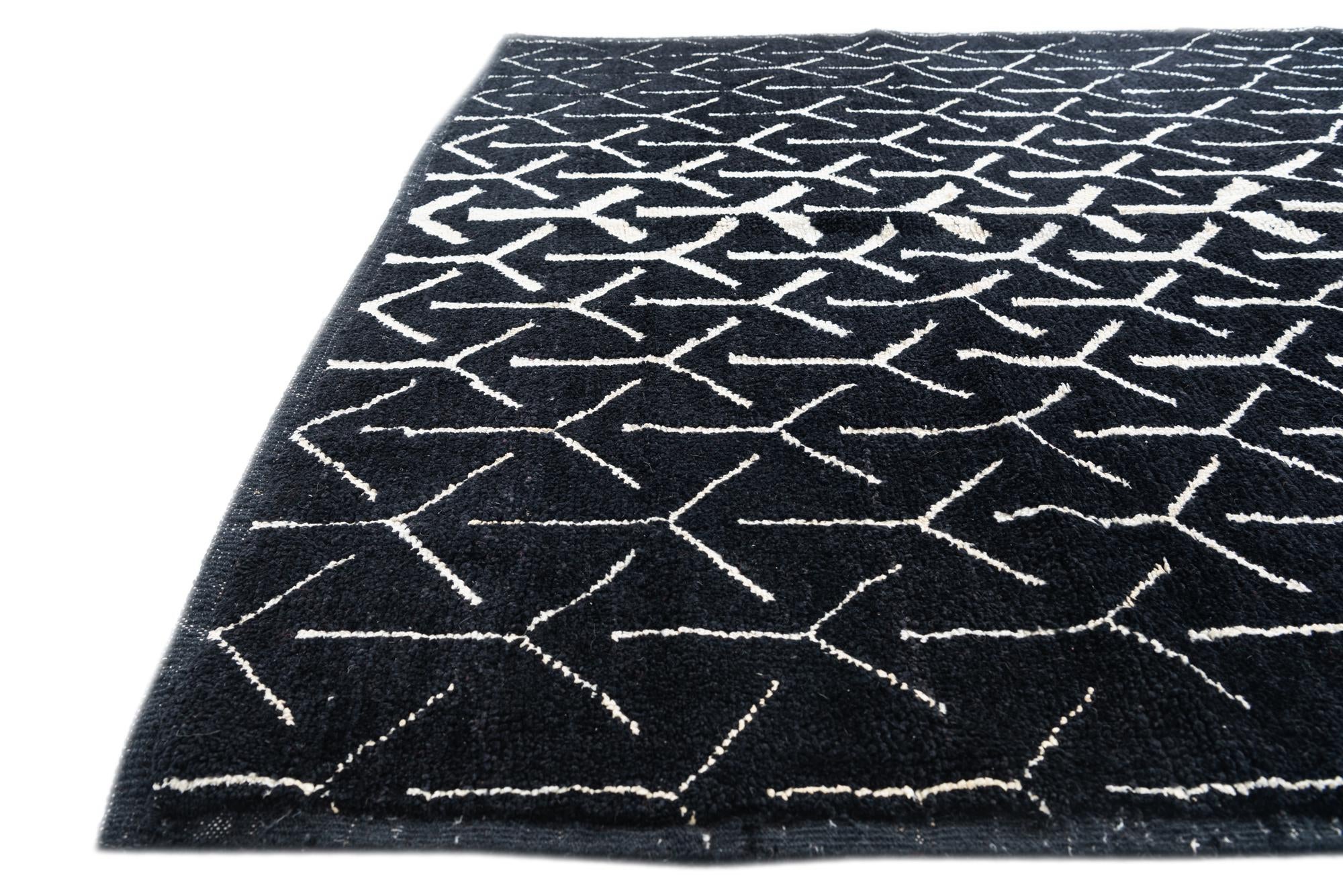 5' 10 x 8' 2 Hand Knotted Moroccan Wool Rug