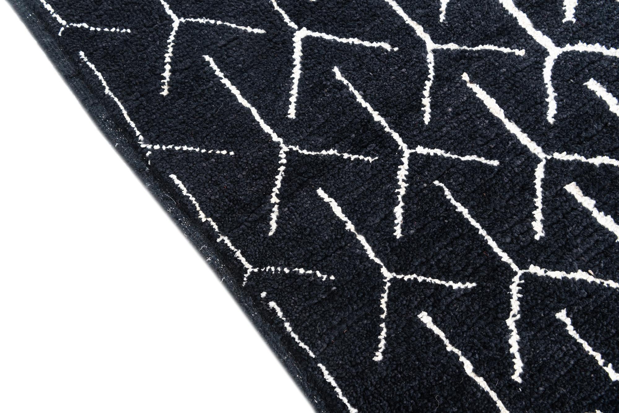 5' 10 x 8' 2 Hand Knotted Moroccan Wool Rug