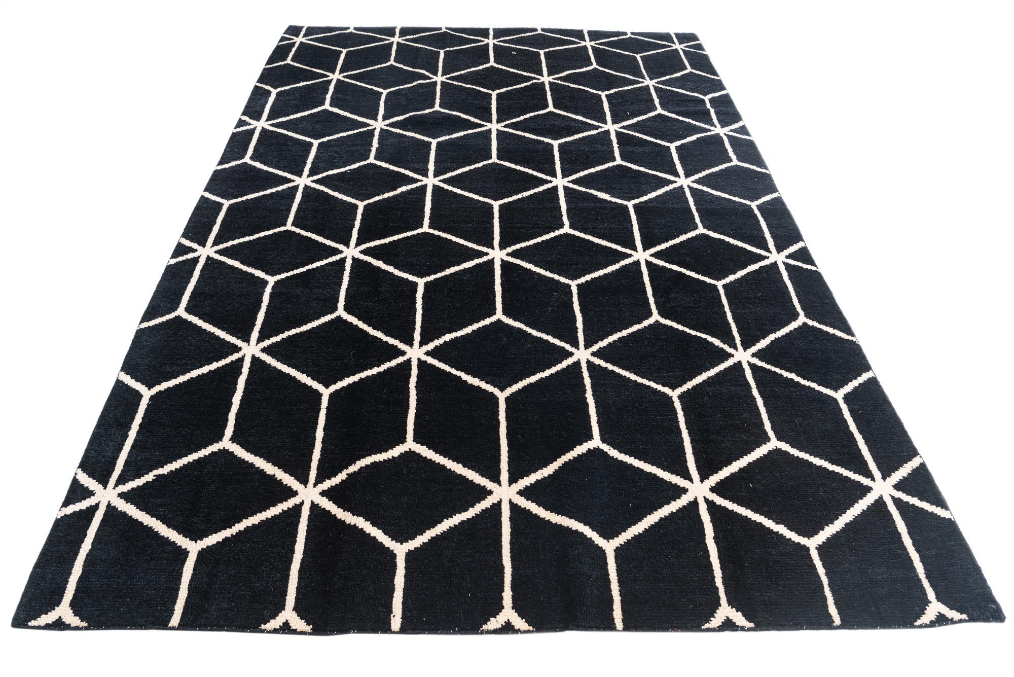 6' 8 x 10' 4 Hand Knotted Moroccan Wool Rug