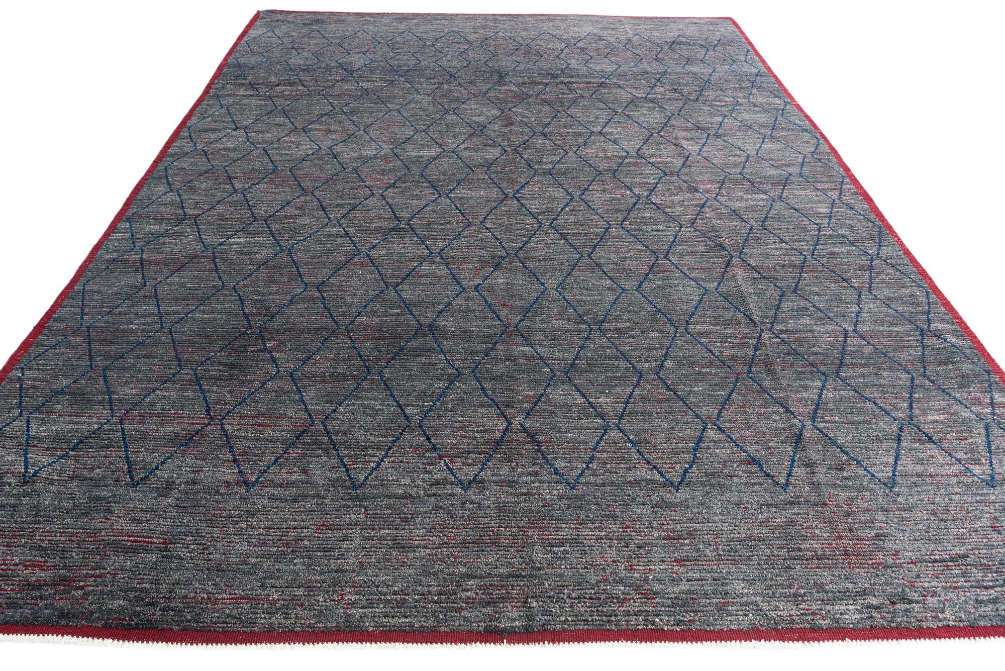 10' 4 x 14' 4 Hand Knotted Moroccan Wool Rug