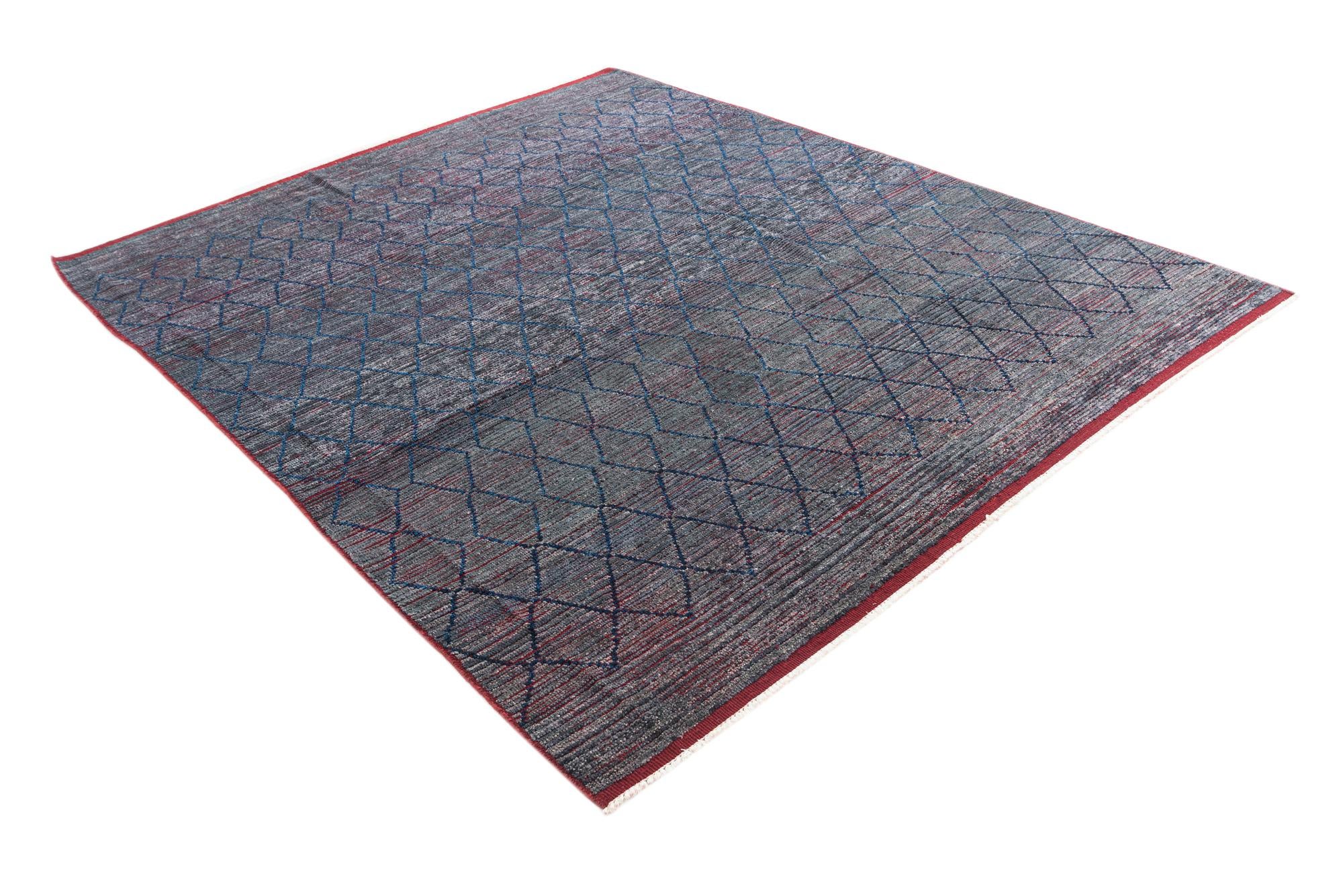 8' 5 x 10' 6 Hand Knotted Moroccan Wool Rug