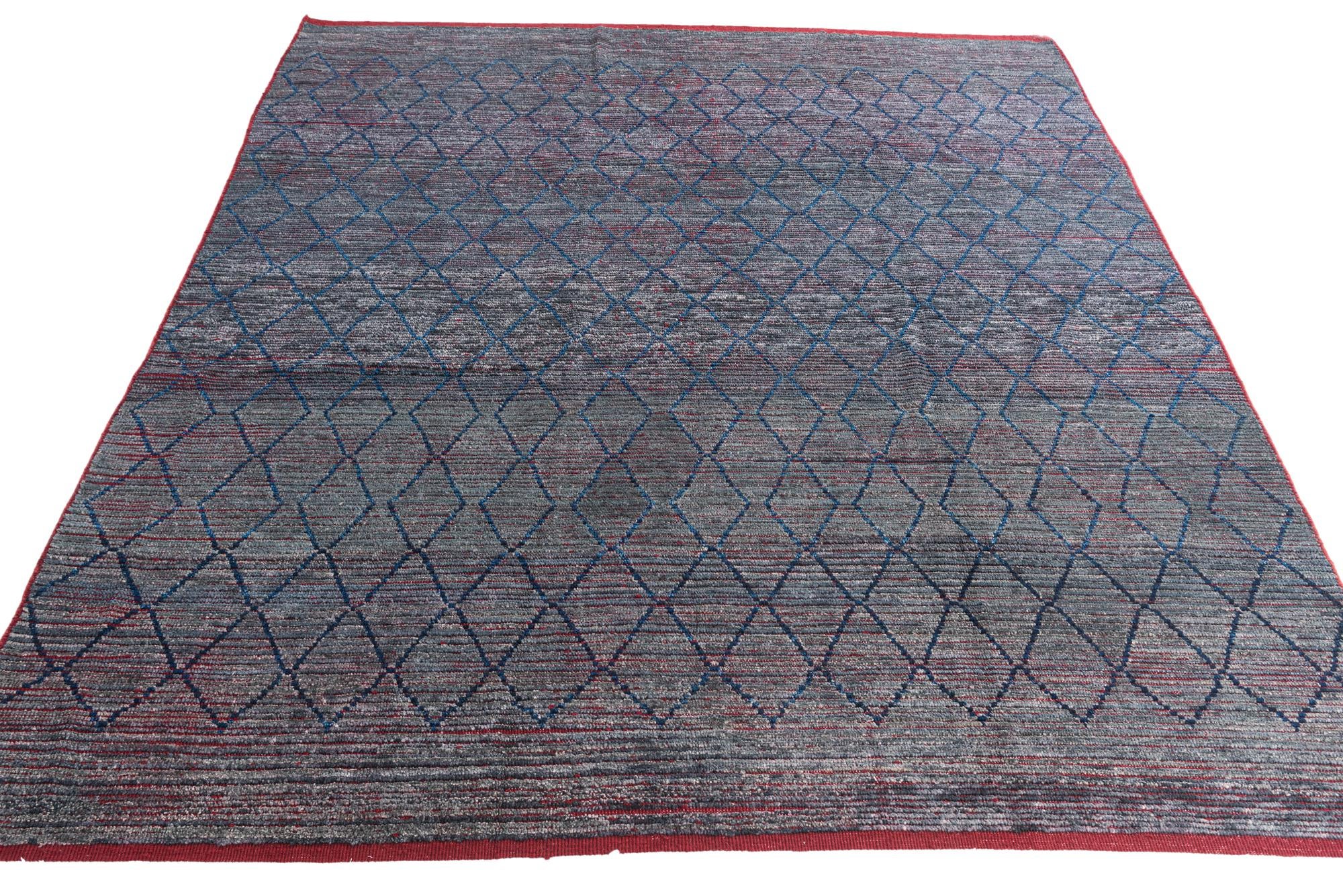 8' 5 x 10' 6 Hand Knotted Moroccan Wool Rug