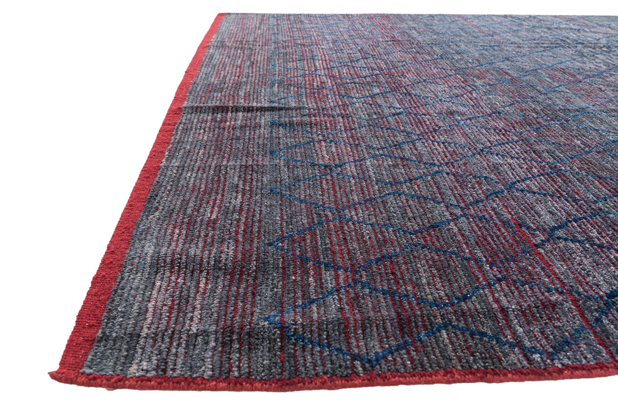 8' 5 x 10' 6 Hand Knotted Moroccan Wool Rug