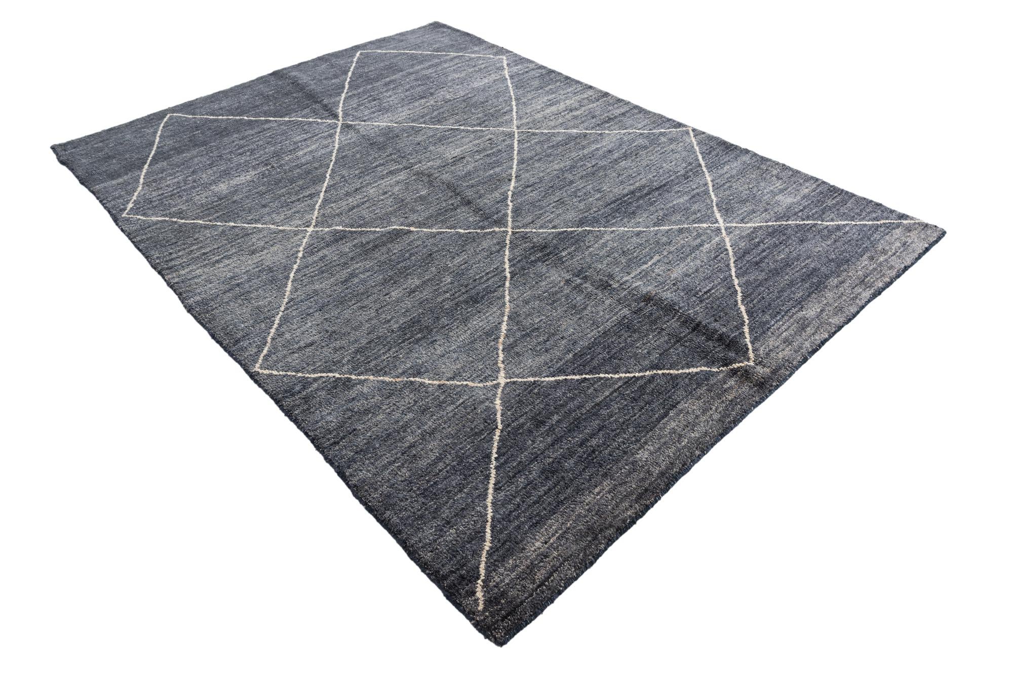 5' 9 x 8' Hand Knotted Moroccan Wool Rug