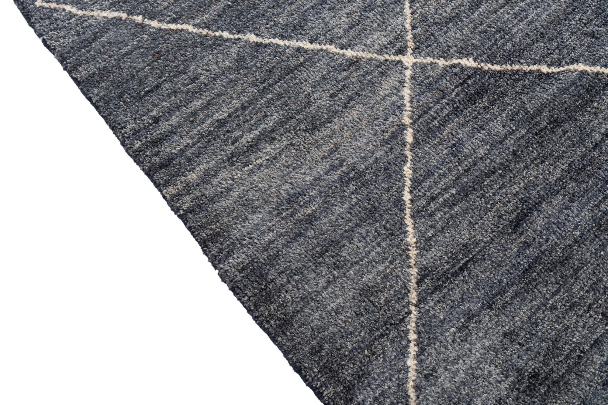 5' 9 x 8' Hand Knotted Moroccan Wool Rug