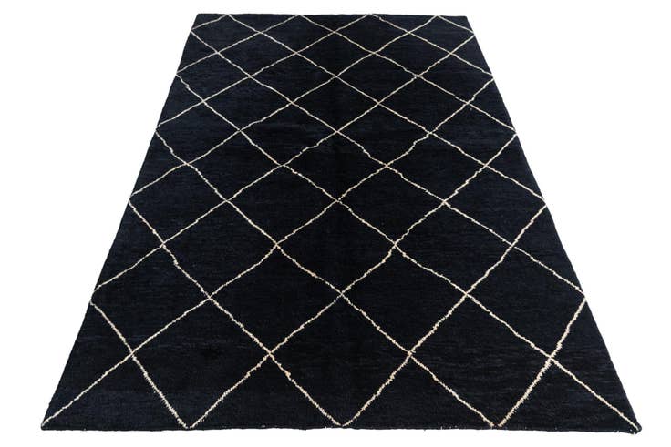 Detail image of 5' 6 x 8' 3 Hand Knotted Moroccan Wool Rug