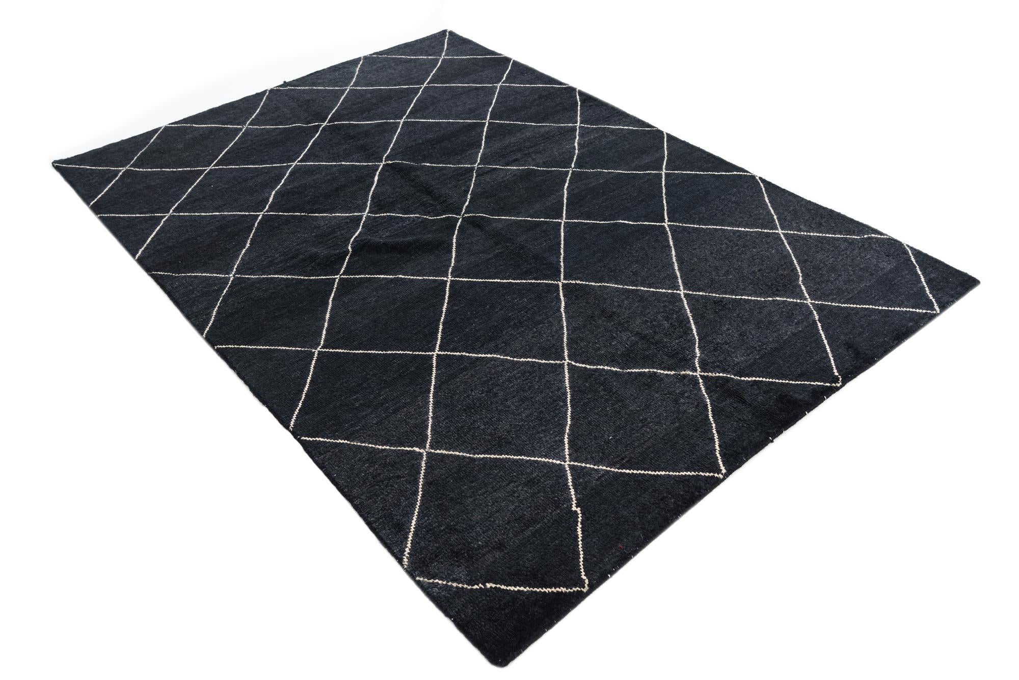 5' 8 x 8' Hand Knotted Moroccan Wool Rug