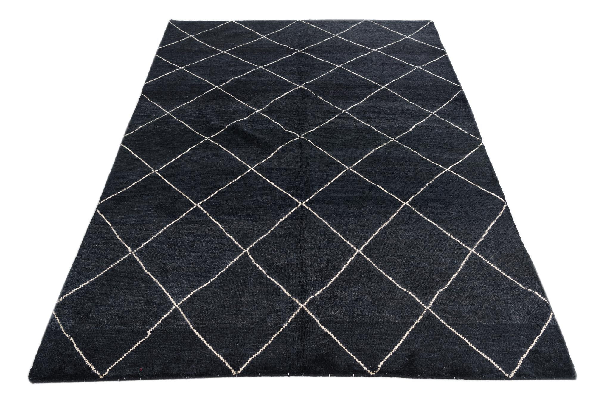 5' 8 x 8' Hand Knotted Moroccan Wool Rug