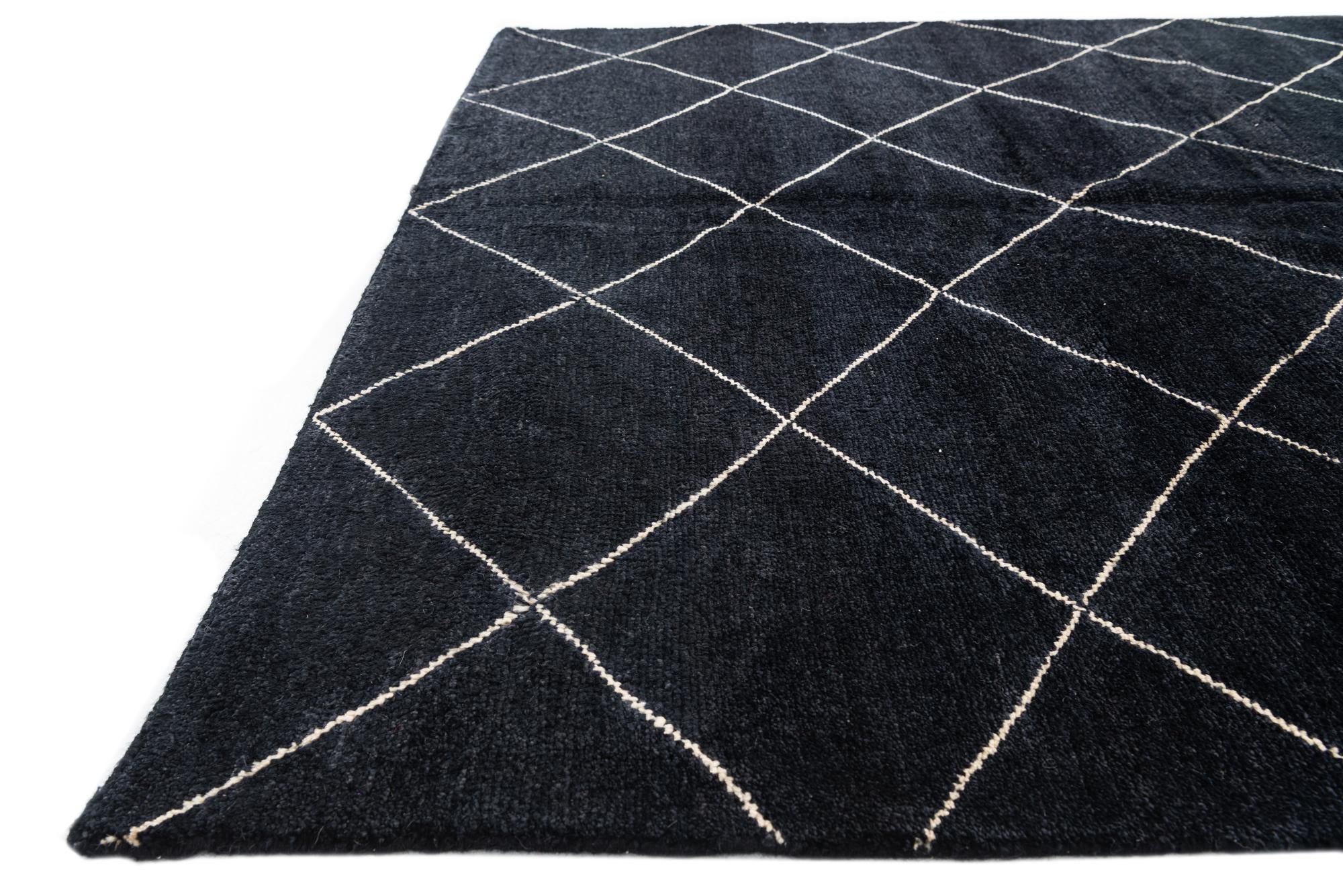 5' 8 x 8' Hand Knotted Moroccan Wool Rug