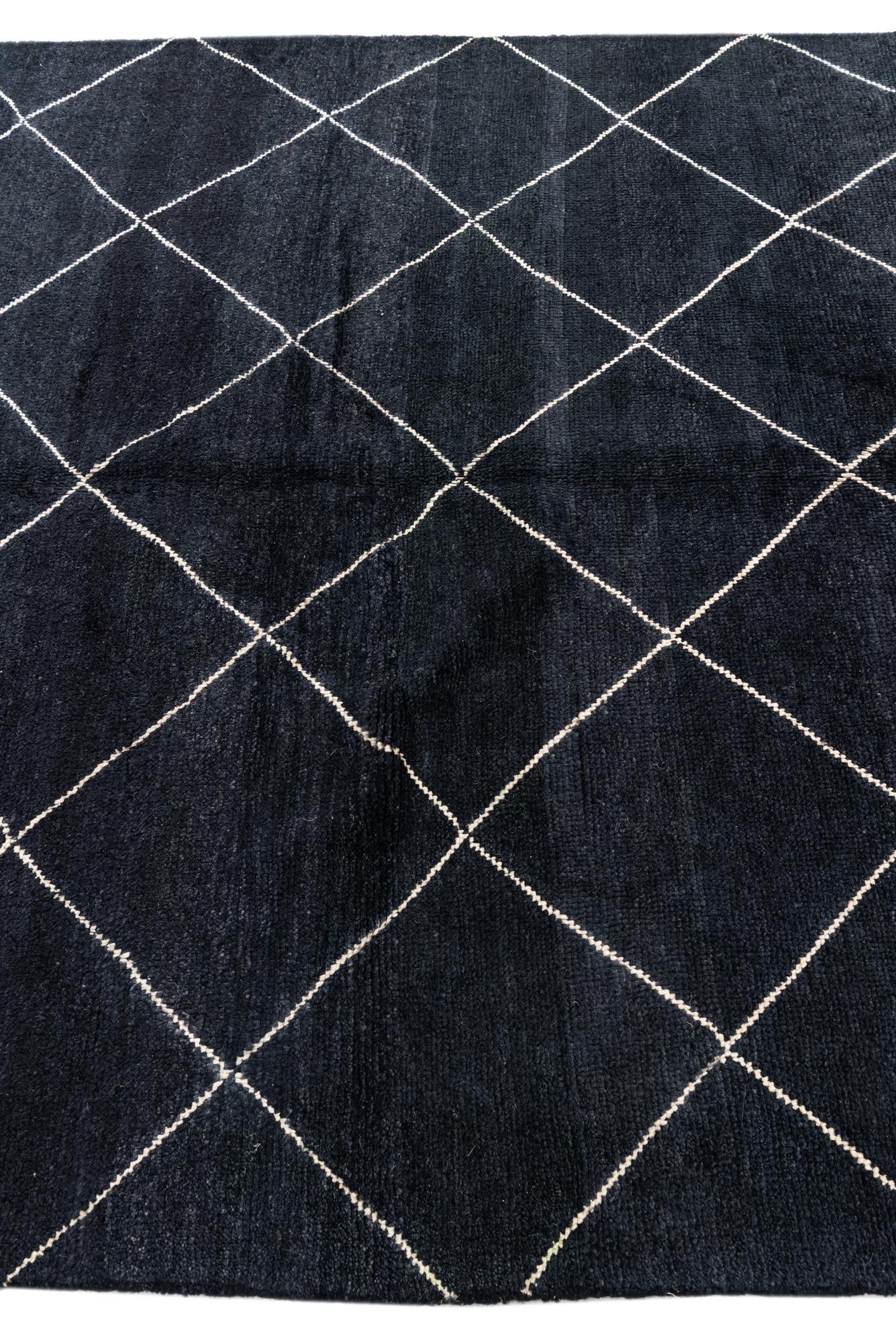 5' 8 x 8' Hand Knotted Moroccan Wool Rug