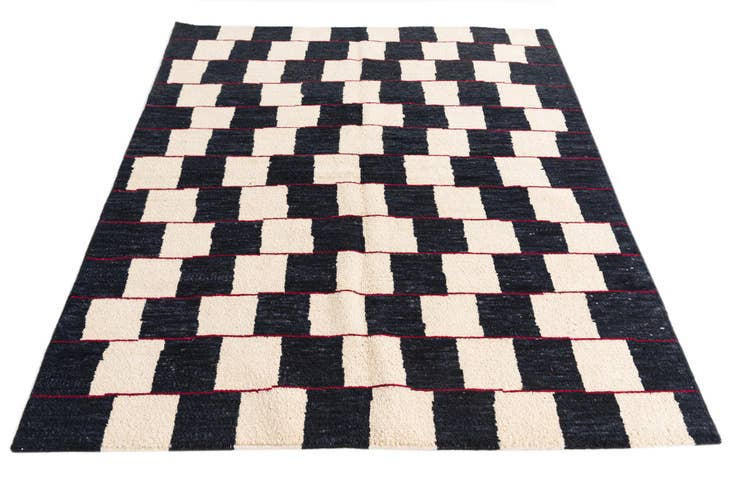 Detail image of 5' 2 x 6' 3 Hand Knotted Moroccan Wool Rug