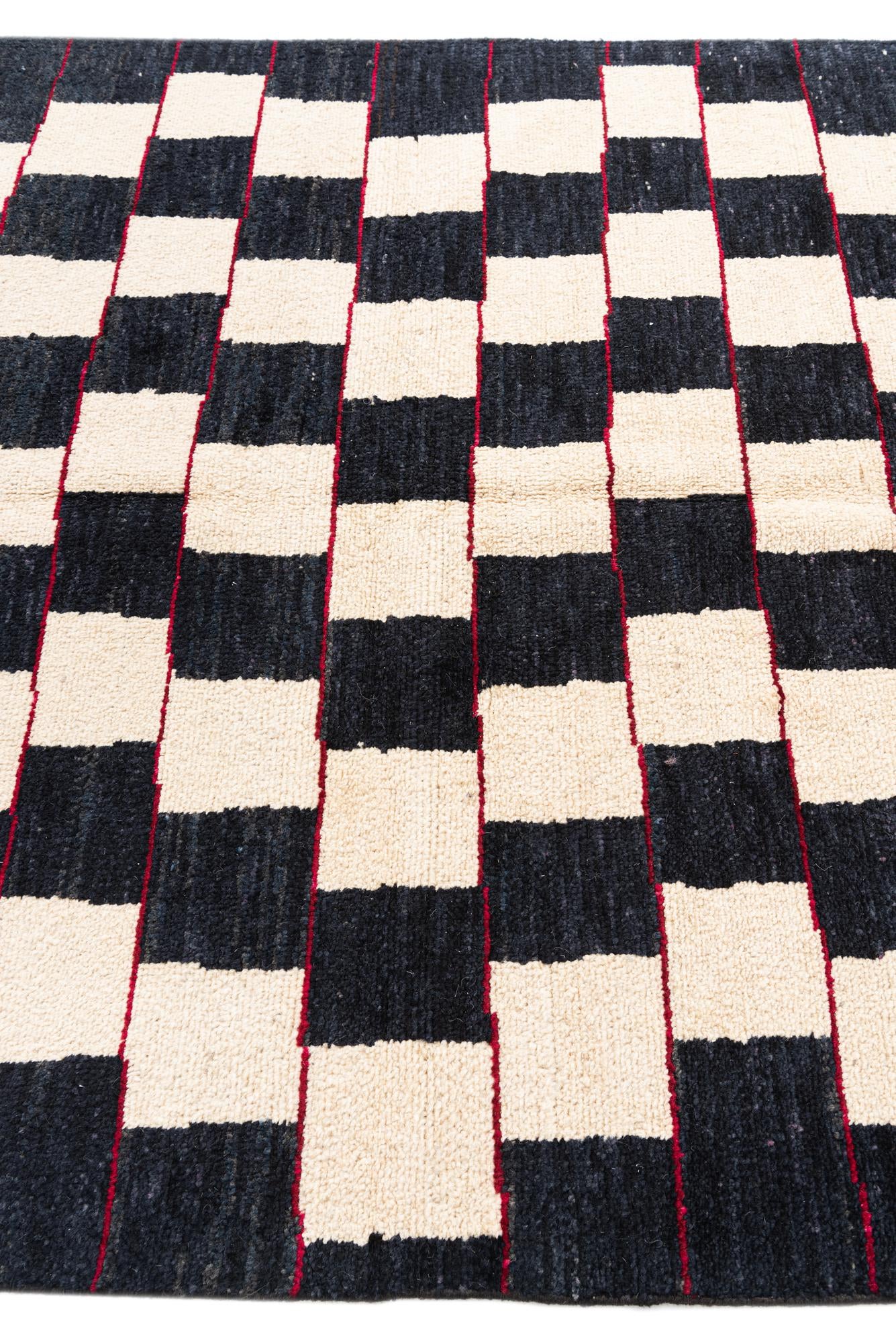 5' 2 x 6' 3 Hand Knotted Moroccan Wool Rug