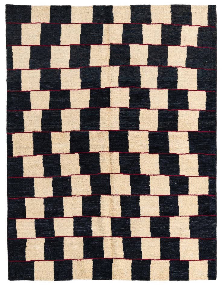 Detail image of 5' 2 x 6' 3 Hand Knotted Moroccan Wool Rug