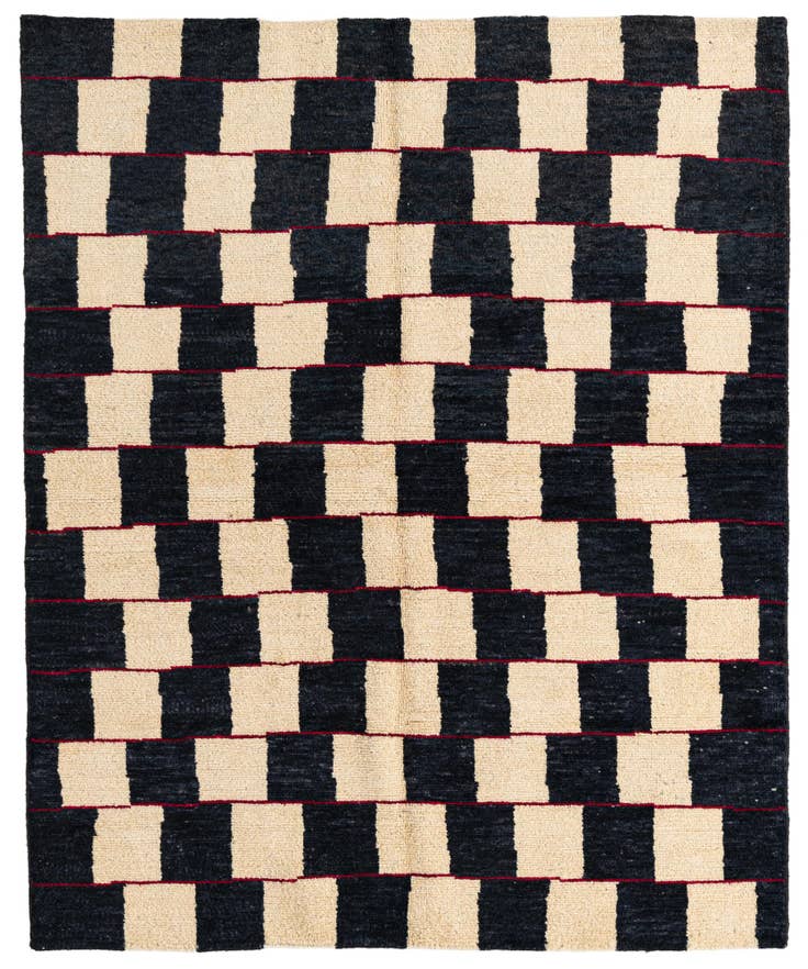 Detail image of 5' 2 x 6' 3 Hand Knotted Moroccan Wool Rug